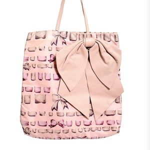 Valentino red tote with pink leather bow and dustbag